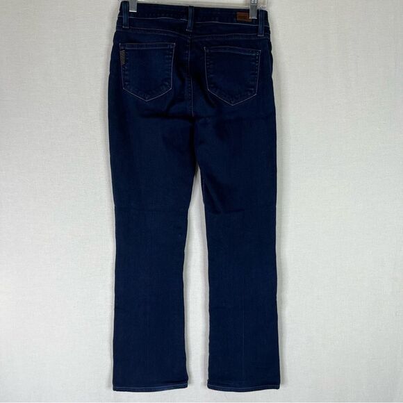 Paige Jeans Women’s 27 Blue Dark Wash Manhattan Bootcut Denim Stretch Pockets - Picture 6 of 11